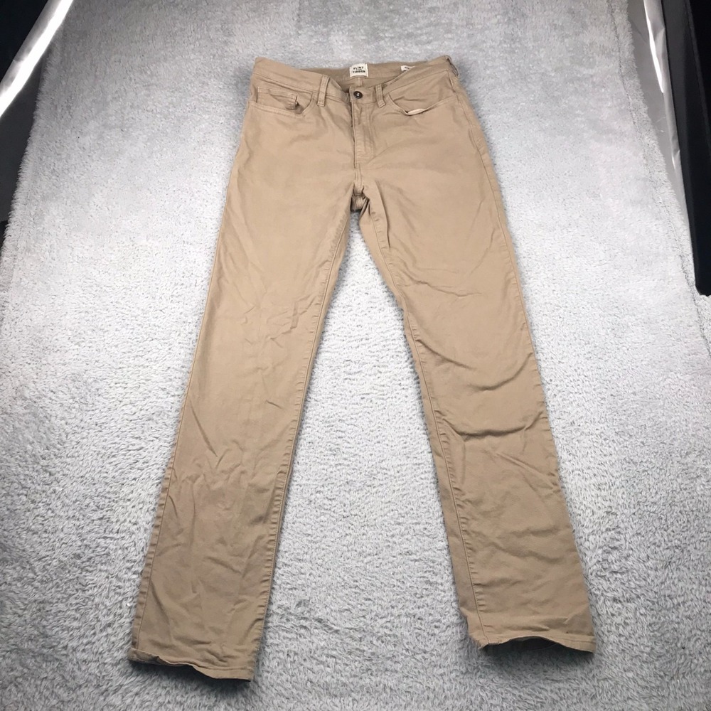 Flint & Tinder Pants Mens 32 (32x33) Tan Straight Fit Stretch Chino Jeans